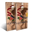 thumbnail image 1 of Skip's Garage | Illinois State Flag 2.0 Cornhole Board Set | Includes Boards & Bags | Choose Your Size & Accessories, 1 of 7