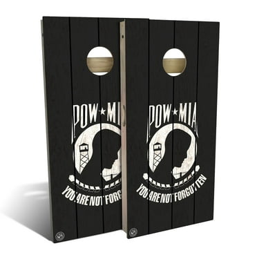 Skip's Garage POW MIA Outdoor Cornhole Game (Choose Wraps or Boards) NO Accessories Backyard 2x4