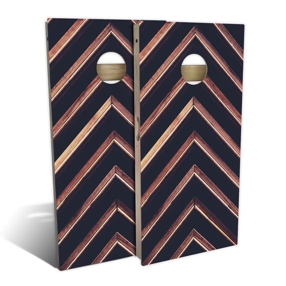 Skip's Garage | Angled Plank Cornhole Board Set | Includes Boards & Bags | Choose Your Size & Accessories