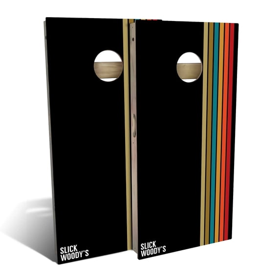 Skip's Garage | 60s Stripes Cornhole Board Set | Includes Boards & Bags | Choose Your Size & Accessories