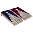 thumbnail image 1 of Skip's Garage | Navy and Maroon Pyramid Cornhole Boards | Includes (2) Boards, (8) Bags & Optional Accessories, 1 of 7