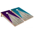 thumbnail image 1 of Skip's Garage | Purple and Turquoise Pyramid Cornhole Boards | Includes (2) Boards, (8) Bags & Optional Accessories, 1 of 7