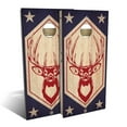 thumbnail image 1 of Skip's Garage Red White Buck Outdoor Cornhole Board Set Include Hole Lights Backyard 2x4, 1 of 5