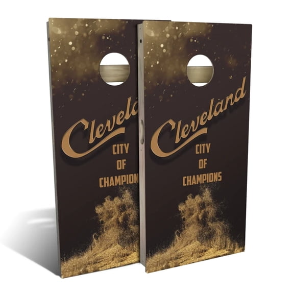 Skip's Garage | Cleveland Champs Basketball Cornhole Board Set | Includes Boards & Bags | Choose Your Size & Accessories