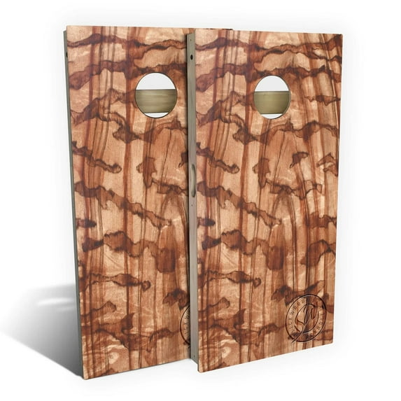 Skip's Garage Snakewood Outdoor Cornhole Board Set Include Hole Lights Backyard 2x4