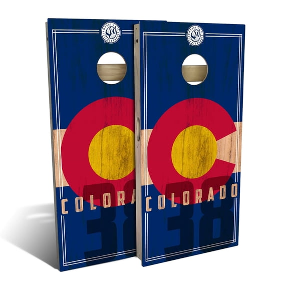 Skip's Garage | Colorado State Flag 2.0 Cornhole Board Set | Includes Boards & Bags | Choose Your Size & Accessories