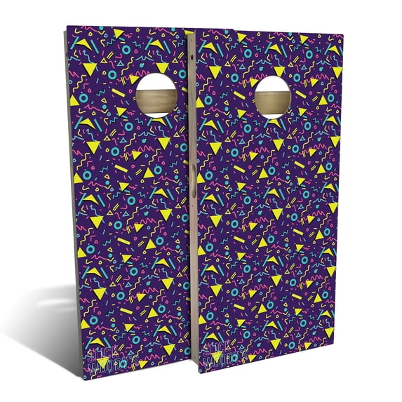 Skip's Garage | 80s Purple Cornhole Board Set | Includes Boards & Bags | Choose Your Size & Accessories