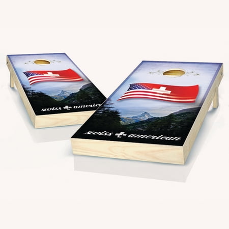 Skip's Garage Swiss American Solid Wood Cornhole Board Set