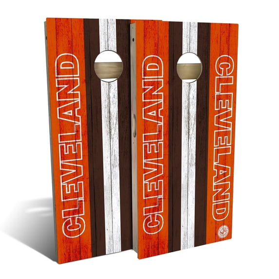 Skip's Garage | Cleveland Football Cornhole Board Set | Includes Boards & Bags | Choose Your Size & Accessories