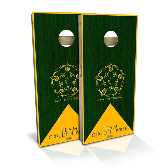 Skip's Garage | Team Golden Rose Cornhole Board Set | Includes Boards & Bags | Choose Your Size & Accessories