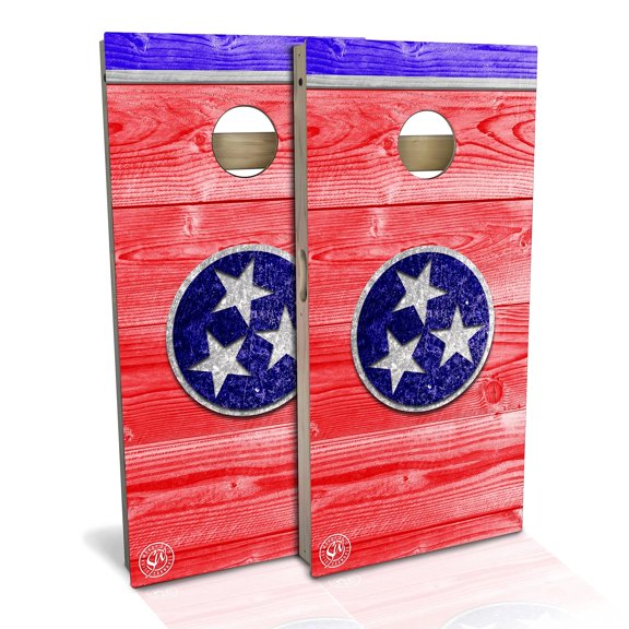 Skip's Garage | Tennessee Flag Cornhole Board Set | Includes (2) Boards, (8) Bags & Optional Accessories