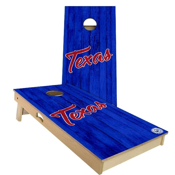 Skip's Garage Texas Vintage Baseball Solid Wood Cornhole Board Set