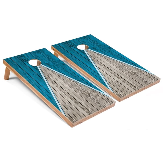 Skip's Garage | Turquoise Pyramid Cornhole Boards | Includes (2) Boards, (8) Bags & Optional Accessories