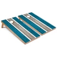 thumbnail image 1 of Skip's Garage | Turquoise Striped Cornhole Boards | Includes (2) Boards, (8) Bags & Optional Accessories, 1 of 7