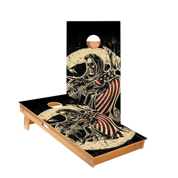 Skip's Garage | USA Grim Reaper Cornhole Boards | Includes (2) Boards + Optional Bags & Accessories