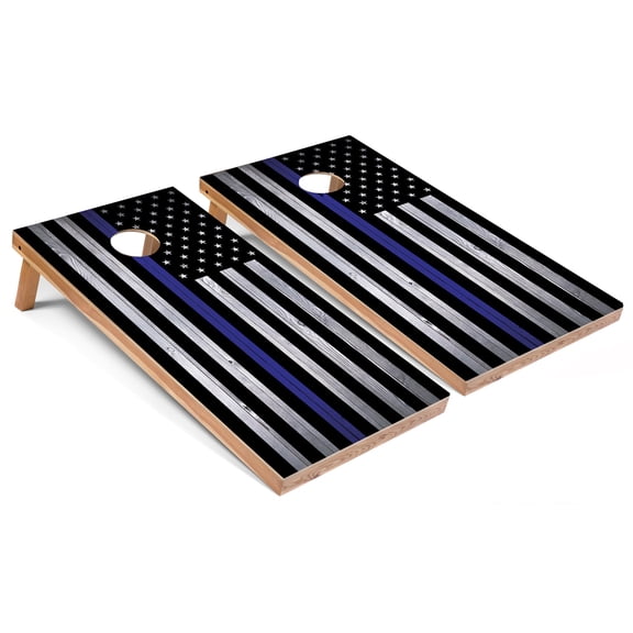 Skip's Garage | USA Thin Blue Line Cornhole Boards | Includes (2) Boards, (8) Bags & Optional Accessories