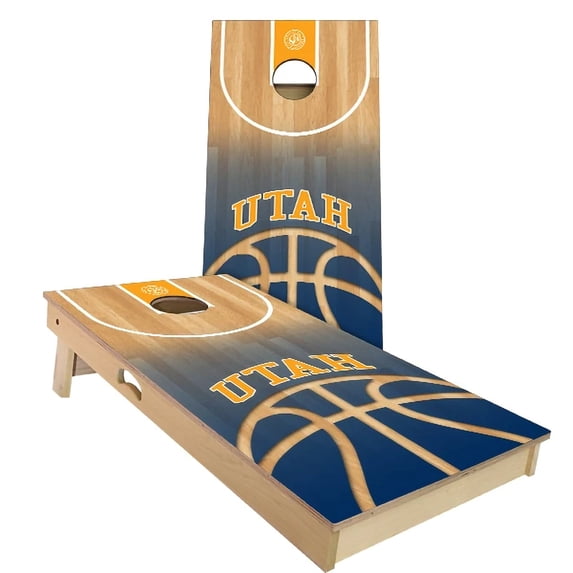 Skip's Garage | Utah Basketball Cornhole Board Set | Includes Boards & Bags | Choose Your Size & Accessories