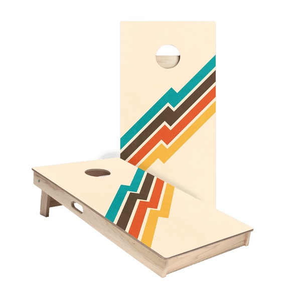 Skip's Garage | Vintage Zig Zags Cornhole Boards | Includes (2) Boards + Optional Bags & Accessories