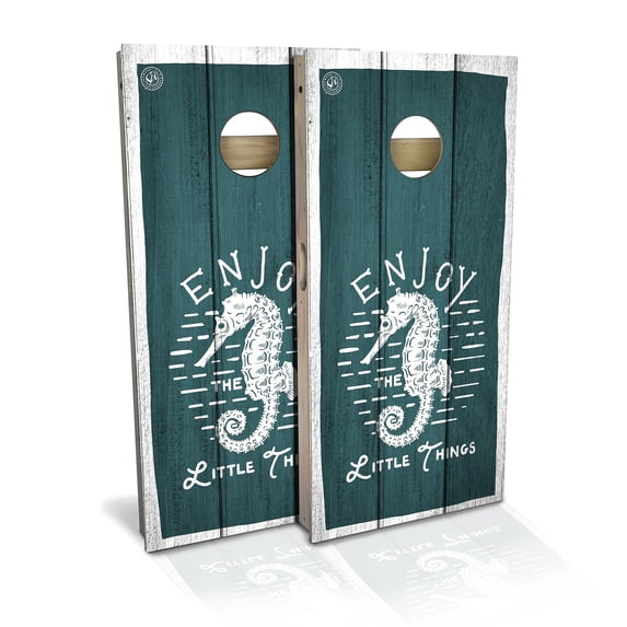 Skip's Garage | Enjoy The Little Things Cornhole Board Set | Includes Boards & Bags | Choose Your Size & Accessories