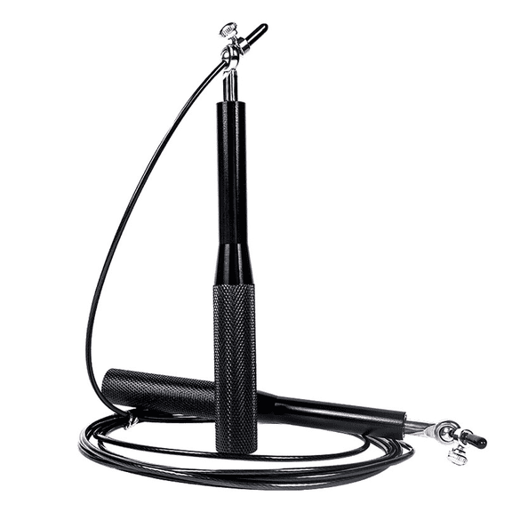 Skipping Rope, Aluminum Alloy Handle Skipping Rope, 360° Universal Bearing Skipping Rope - black