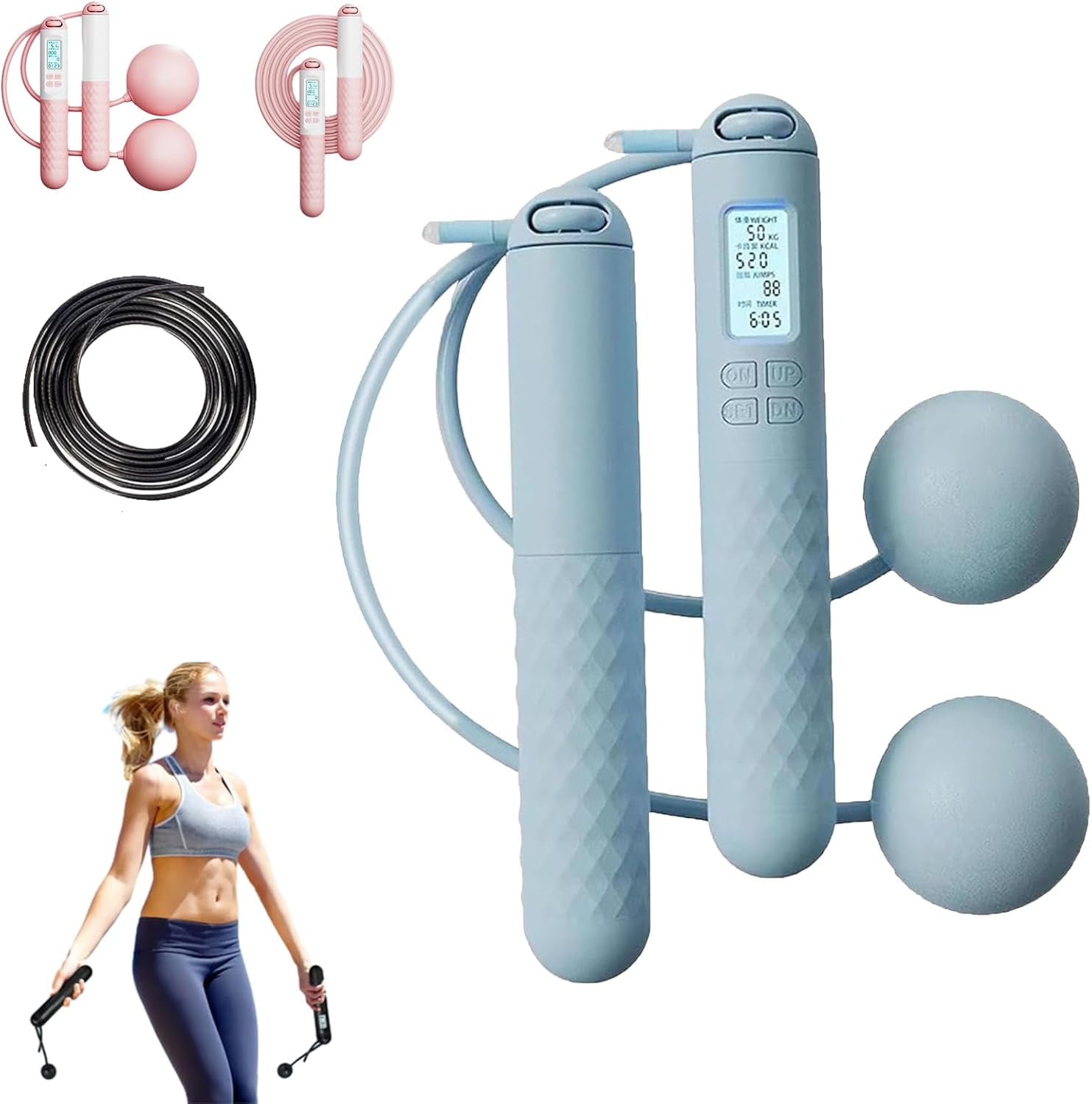 Skipping Rope With Counter, Cordless Jump Rope, Smart Weighted Jump ...