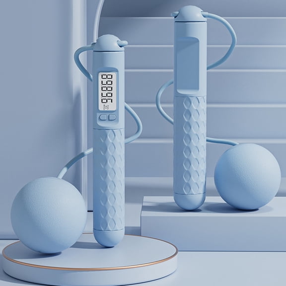 Skipping Rope with Counter, Weighted Jump Rope for Adults Fitness, Adjustable Length Gravity Rope for Exercise, Durable Jump Rope with Digital Counter for Cardio Workouts