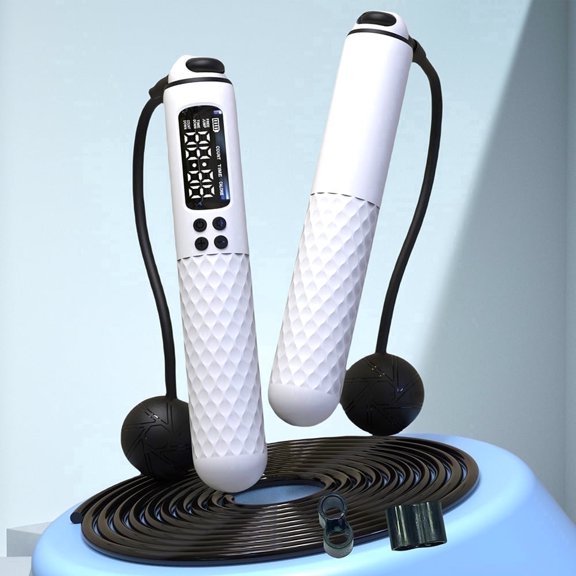Skipping Rope Digital with Smart Calorie Counter, 9.8FT Adjustable Tangle Free PVC Coated Steel Speed Jump Cable, ABS Grip Handles, Fat Burning Fitness Weight Loss HIIT Slimming Home Gym Workout