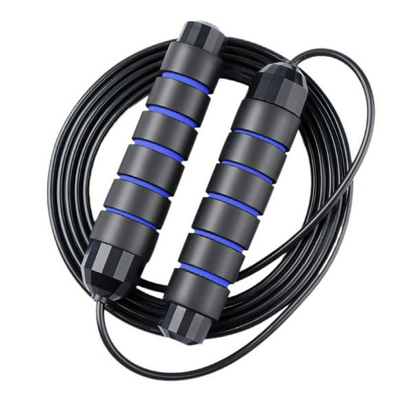 Skipping Rope Tangle-Free SpeedCable and Memory Foam Handles for Exercise Endurance Training - Black blue