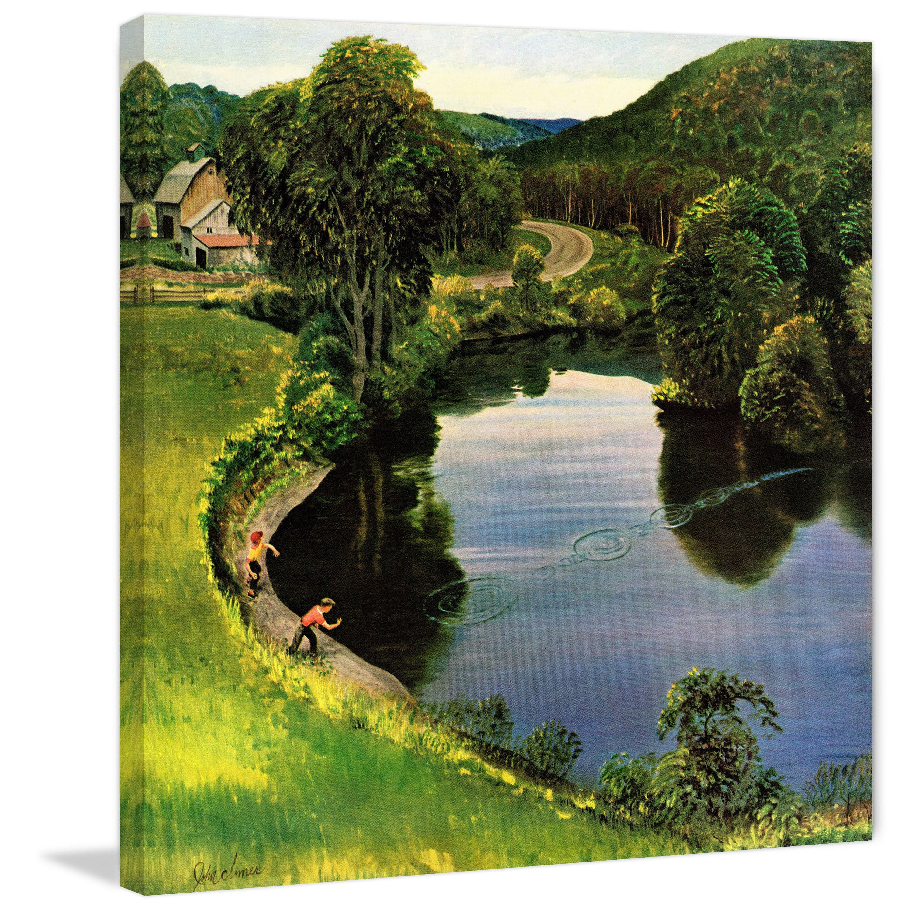 "Skipping Stones" Painting Print on Wrapped Canvas