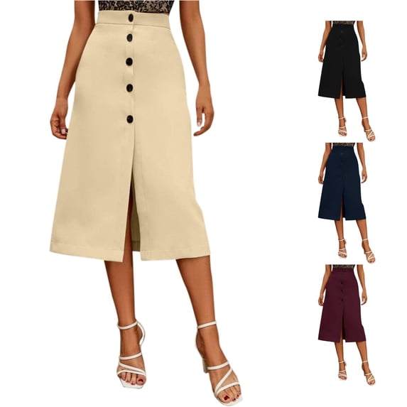 Skirt 1 | Womens Daily Elegant Solid Color High Waist Skirt