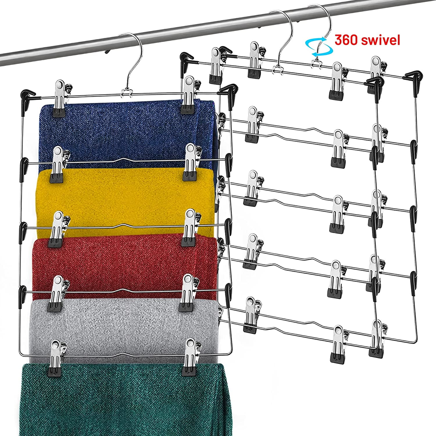 Skirt Hangers 5 Tier Pants Hangers Space Saving Hangers Closet