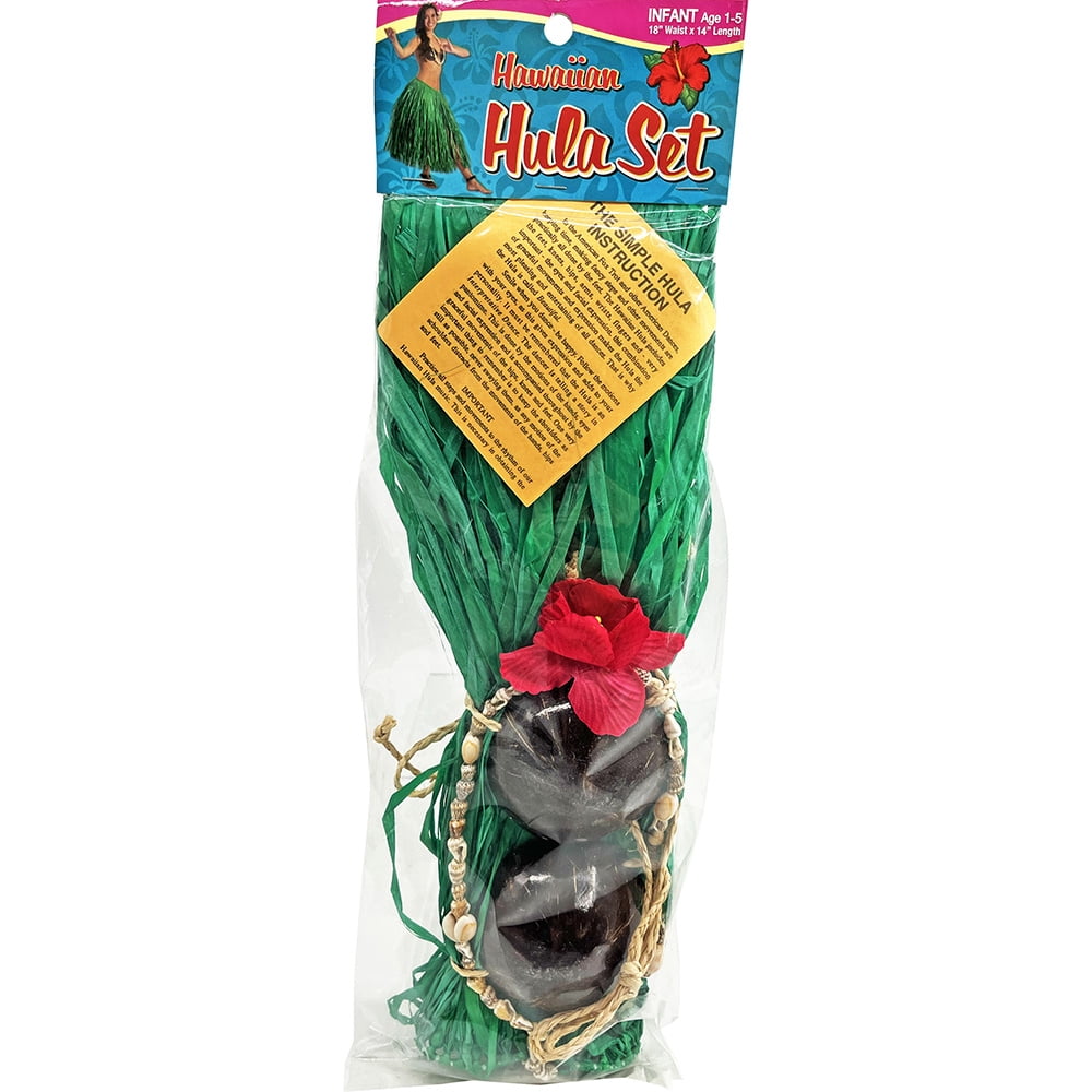 The Islander Group Infant Hawaiian Hula Coconut Skirt Set, Green