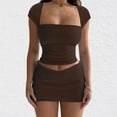 thumbnail image 1 of Skirt Sets Women 2 Piece Outfits Sexy Strapless Sleeveless Crop Tube Tops and Low Waist Mini Skirt Y2K Streetwear, 1 of 6