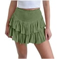 thumbnail image 1 of Skirt Shorts for Women Summer Layered Pleated Flowy Mini Skirt Shirred High Waisted Ruffle Flared Short Skirts, 1 of 9