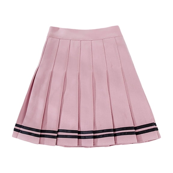 Skirt for Women A Line Pleated Skirt Casual High Waist Mini Skirt Party Dance Spring Fall Relaxed Fit Pink L