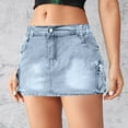 thumbnail image 1 of Skirt for Women Denim On Black Retro Stretch Slim Pocket Fashion Sexy Denim Skirt, 1 of 9