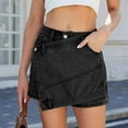 thumbnail image 1 of Skirt for Women Denim On Blue Summer Sexy Fashion Solid Color Button Irregular Pocket Skirt, 1 of 6