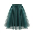 thumbnail image 1 of Skirt for Women Clearance under $5.00 High-Waist Tiered Tulle Skirt Spring Summer Party Skirt Army Green M, 1 of 2