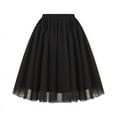 thumbnail image 1 of Skirt for Women Clearance under $5.00 High-Waist Tiered Tulle Skirt Spring Summer Party Skirt Black M, 1 of 2