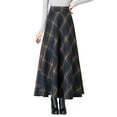 thumbnail image 1 of Mrzhqd Skirt For Women Elastic Bed Skirt Womens Retro Casual Length Skirt Classic Plaid High Waisted Pockets Zipper Skirt Primary Color Striped Skirt, 1 of 7