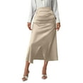 thumbnail image 1 of Skirt for Women High Waist Silk Satin Skirts Zipper Fishtail Hip Skirt Champagne S, 1 of 7