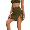 thumbnail image 1 of Skirt for Women Maxi Long Fringe Keyhole Eyelet Sheer Pencil Tie Knot Tassel Basic Skort Women 2025 Green,M, 1 of 5