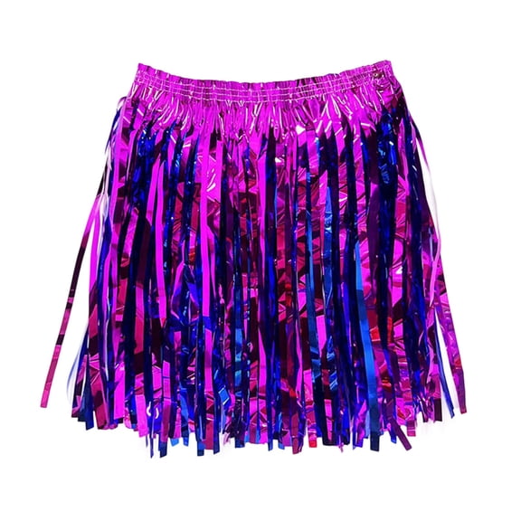 Skirt for Women Rain Dance Performance Beach Music Party Masquerade Style Grass Skirt Hot Pink One Size