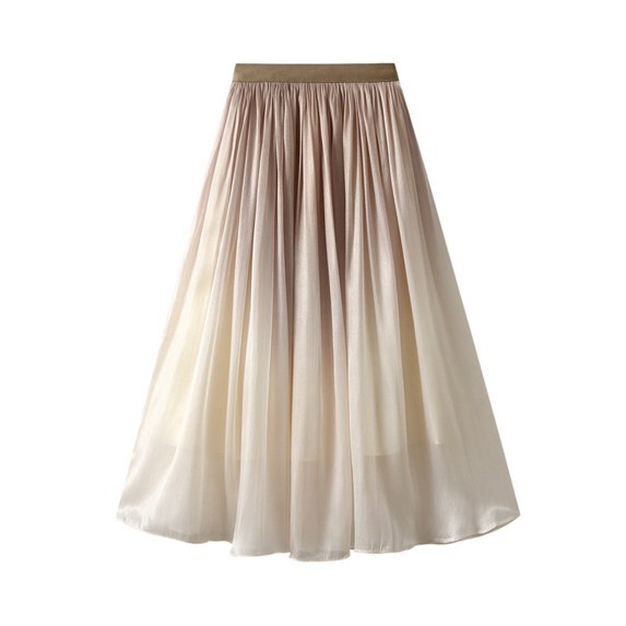 Skirt for Women Summer, Women's Fashion High Waist Pleated Solid Color Short Skirt Loose Skirt on Clearance