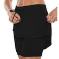 thumbnail image 1 of Skirt with Shorts Underneath Inner Shorts Solid Activewear Mini Skirts Lightweight Stretch Butterfly Skorts with Pockets,Black,S, 1 of 6