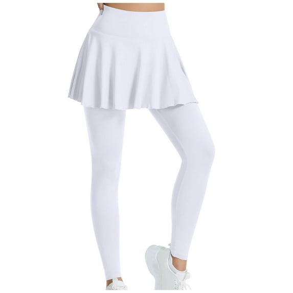 Skirted Legging for Women Solid Color Yoga Legging with Skirts Sport Tennis Leggings Long Pants Clothes