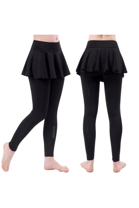 Skirted Legging for Women Tulip Hem Ruched with Pockets High Waisted Tennis Golf Skorts Legging with Skirt