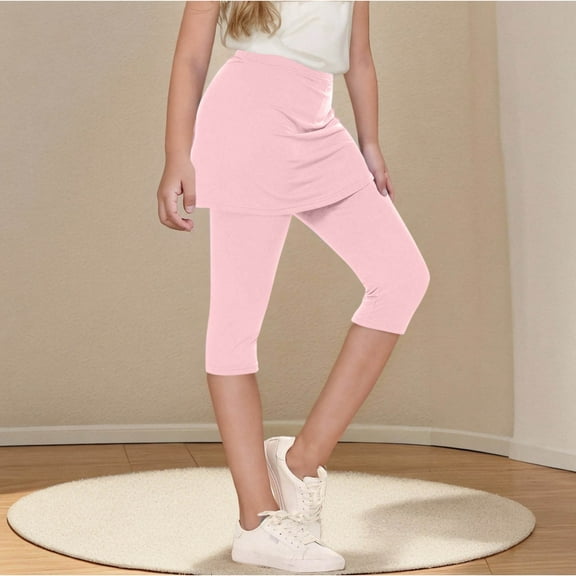 Skirted Leggings for Girls Tennis Golf Skorts Capris Gym Yoga Legging with Skirts
