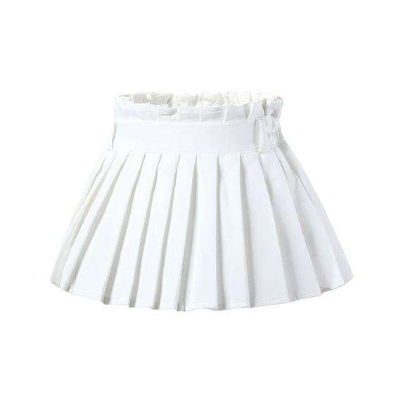Skirts For Girls Summer Fashion Princess Casual Solid Color High Elastic Waist Pleated Outwear Mini Dress 9 Years-10 Years