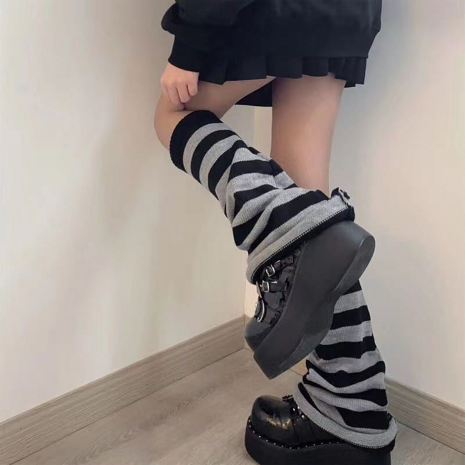 Attria Women Y2k Denim Leg Warmers Girls 80s Harajuku Punk Knee